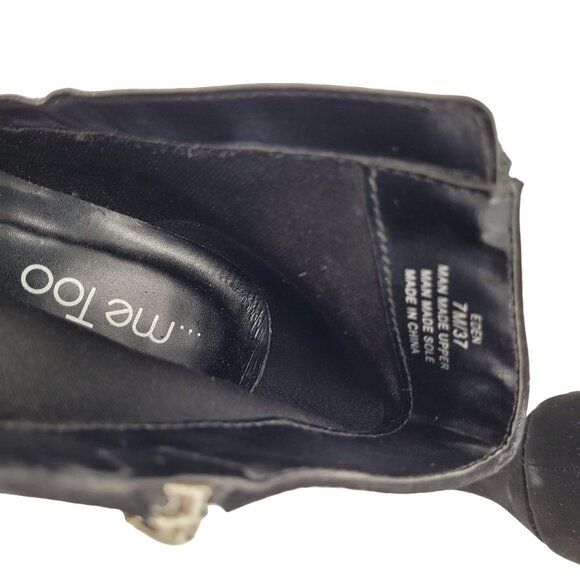 Black Ankle Boots with Multiple Silver Tone Zippers 7M/37 - Picture 9 of 10